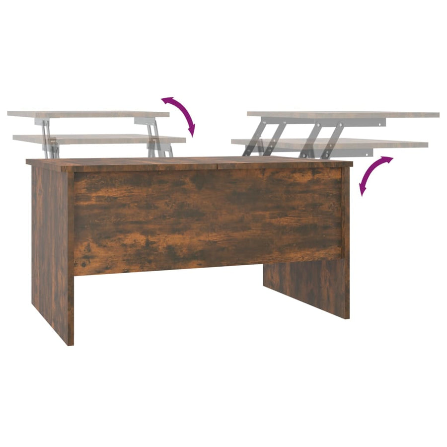 Salontafel 80X50X42,5 Cm Bewerkt Hout Kleurig Gerookt eiken