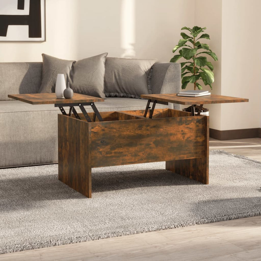 Salontafel 80X50X42,5 Cm Bewerkt Hout Kleurig Gerookt eiken