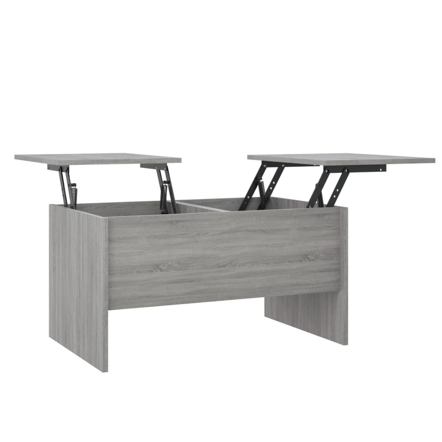 Salontafel 80X50X42,5 Cm Bewerkt Hout Eikenkleurig Grijs sonoma