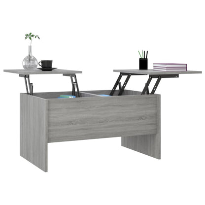 Salontafel 80X50X42,5 Cm Bewerkt Hout Eikenkleurig Grijs sonoma