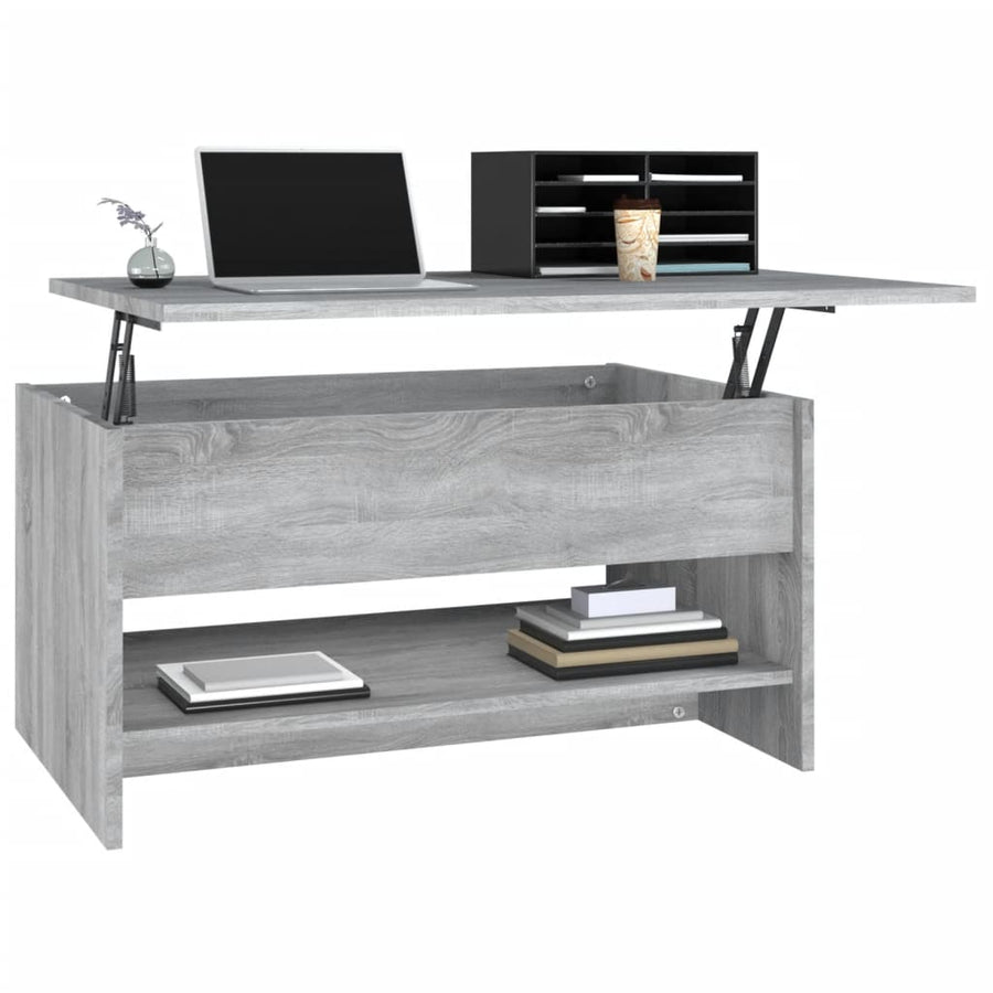 Salontafel 80x50x40 cm bewerkt hout grijs sonoma eiken grey snoma