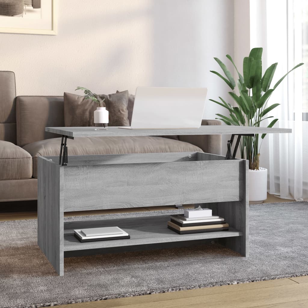 Salontafel 80x50x40 cm bewerkt hout grijs sonoma eiken grey snoma