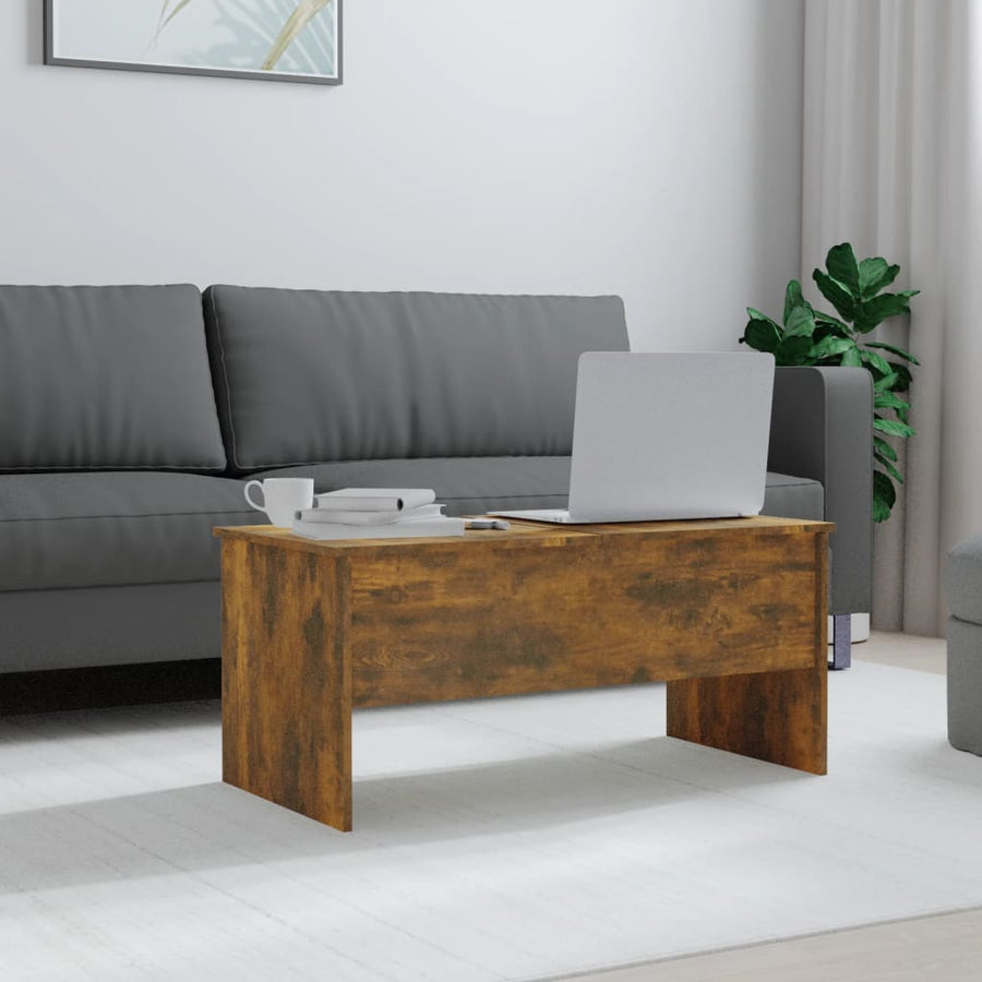 Salontafel 02X50,5X46,5 Cm Bewerkt Hout Kleurig Gerookt eiken