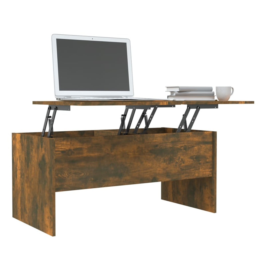 Salontafel 02X50,5X46,5 Cm Bewerkt Hout Kleurig Gerookt eiken