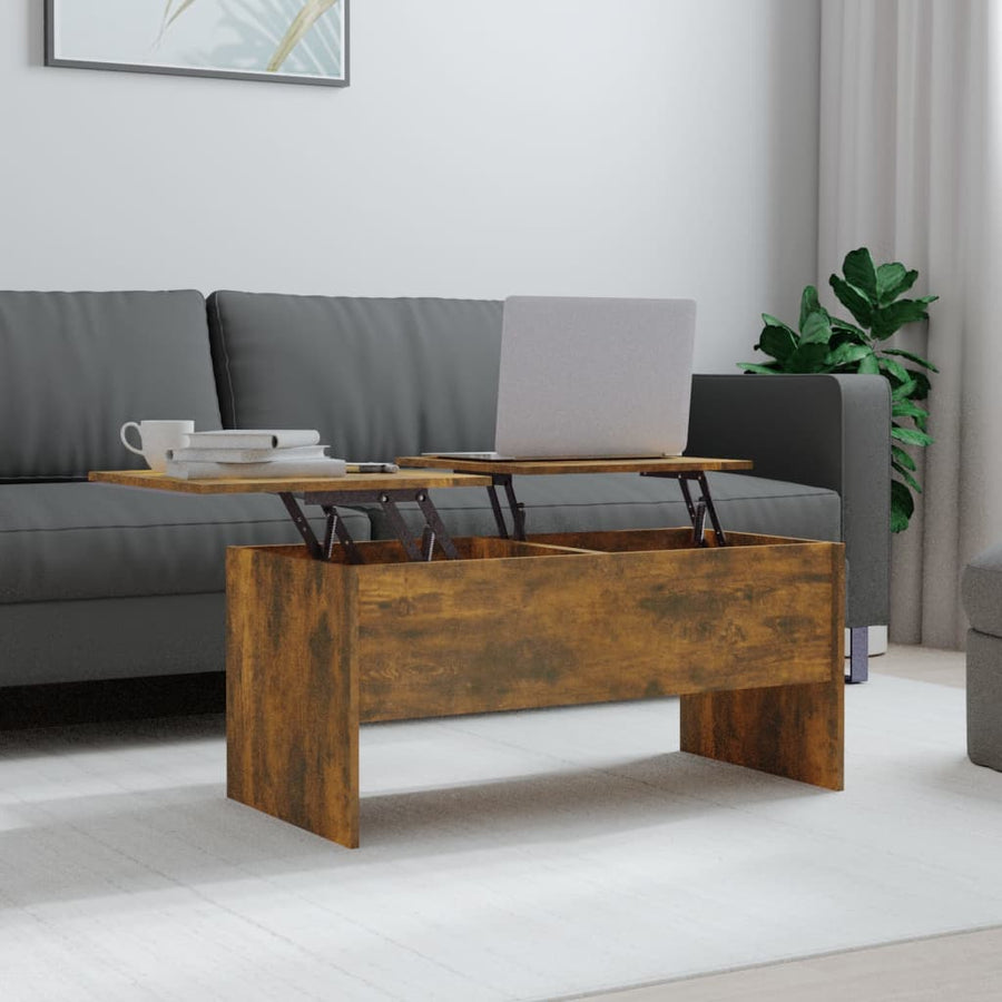 Salontafel 02X50,5X46,5 Cm Bewerkt Hout Kleurig Gerookt eiken