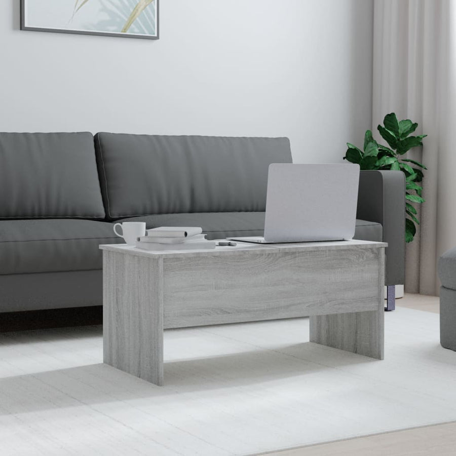 Salontafel 102X50,5X46,5 Cm Bewerkt Hout Eiken Grijs sonoma