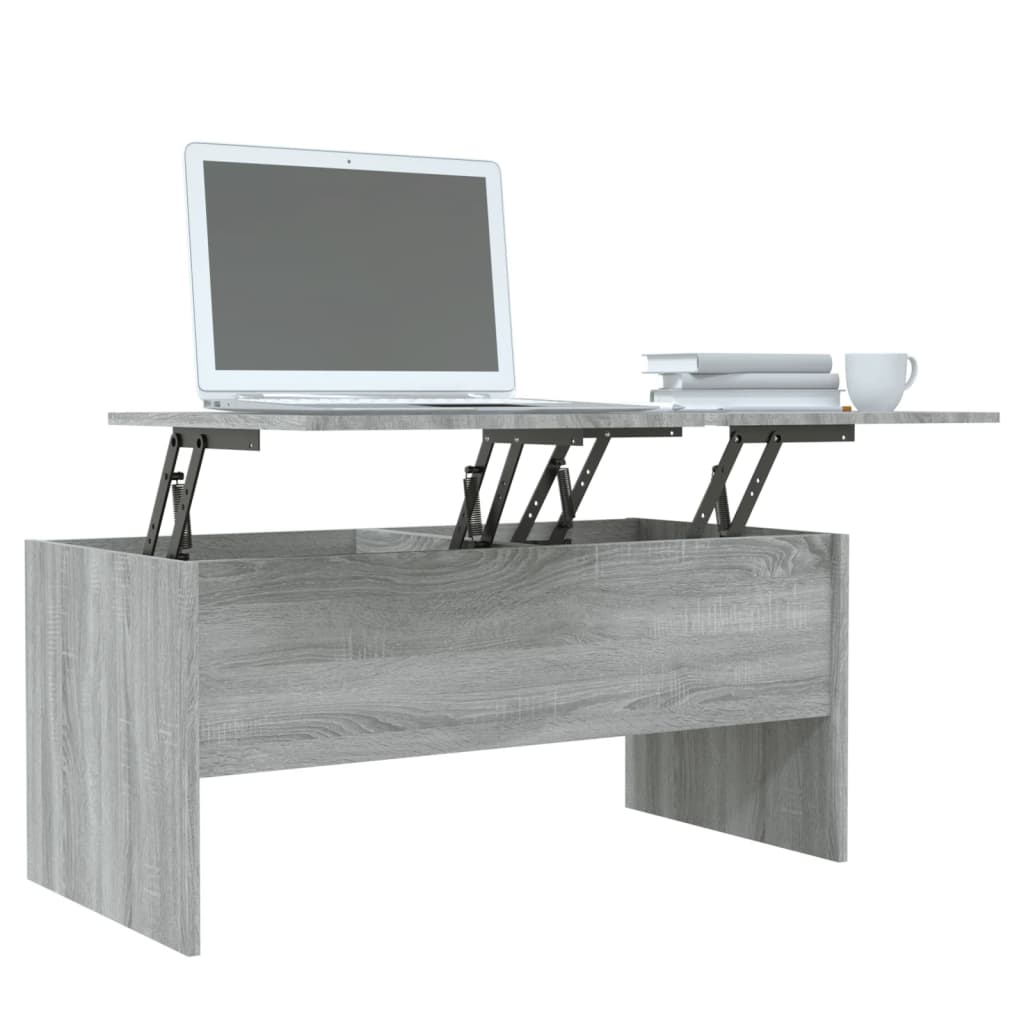 Salontafel 102X50,5X46,5 Cm Bewerkt Hout Eiken Grijs sonoma