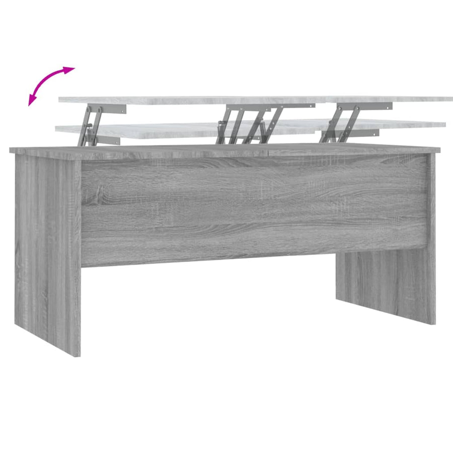 Salontafel 102X50,5X46,5 Cm Bewerkt Hout Eiken Grijs sonoma