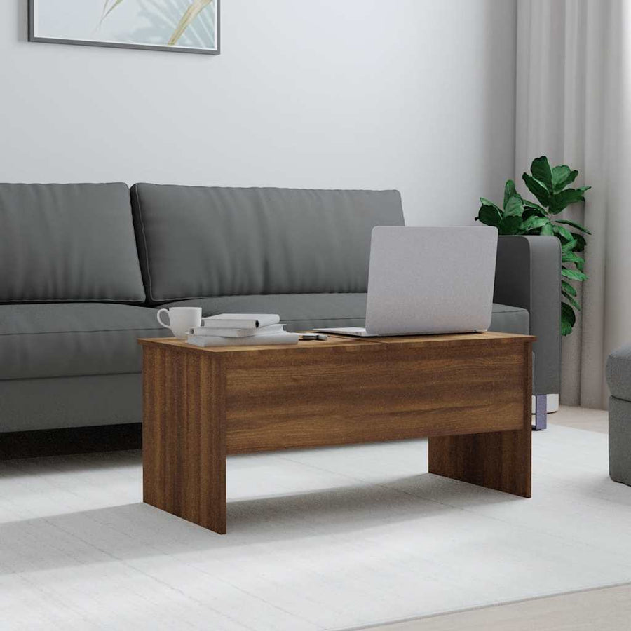 Salontafel 102x50,5x46,5 cm bewerkt hout bruin eikenkleur