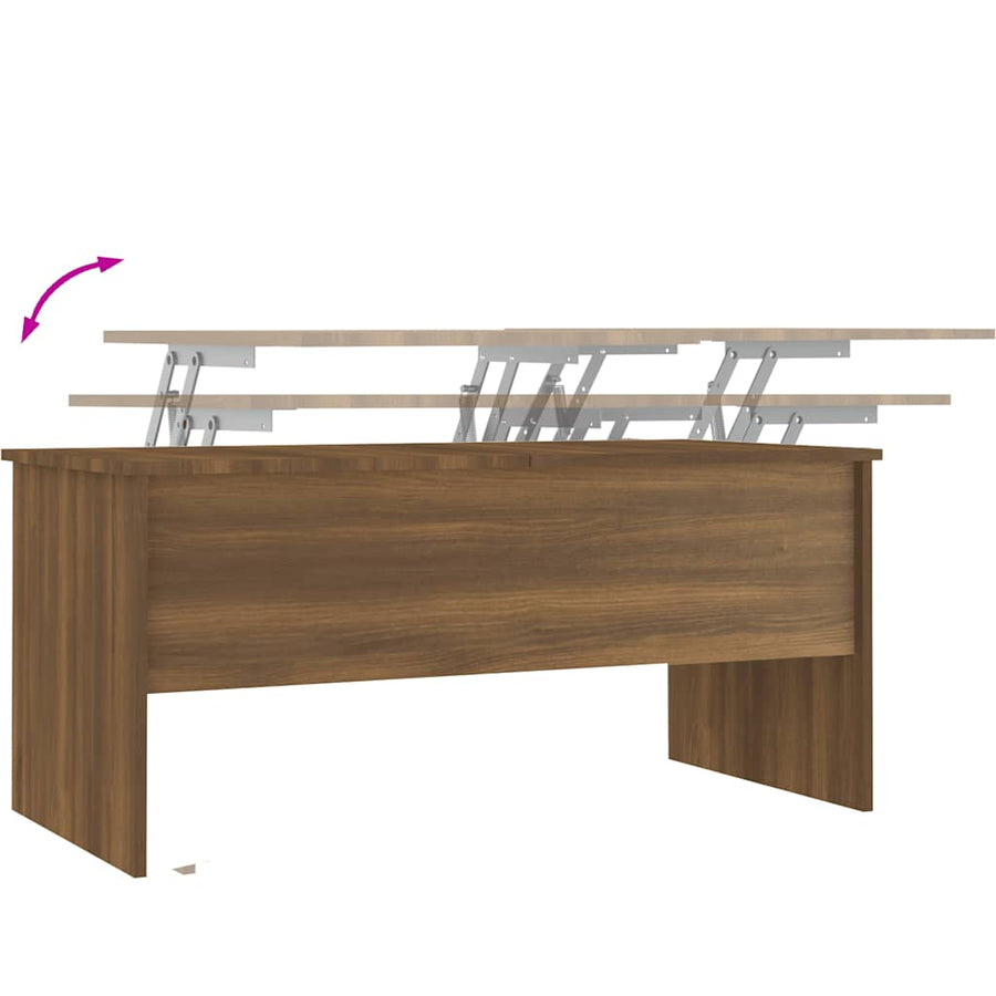 Salontafel 102x50,5x46,5 cm bewerkt hout bruin eikenkleur