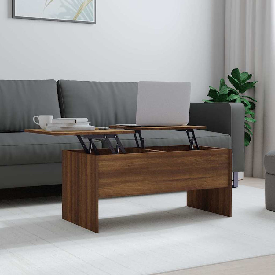 Salontafel 102x50,5x46,5 cm bewerkt hout bruin eikenkleur