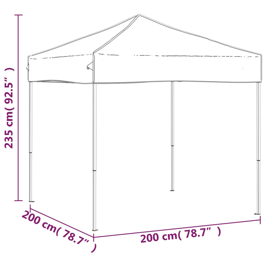 Partytent Inklapbaar 2X2 M Antracietkleurig 2 x 2 m