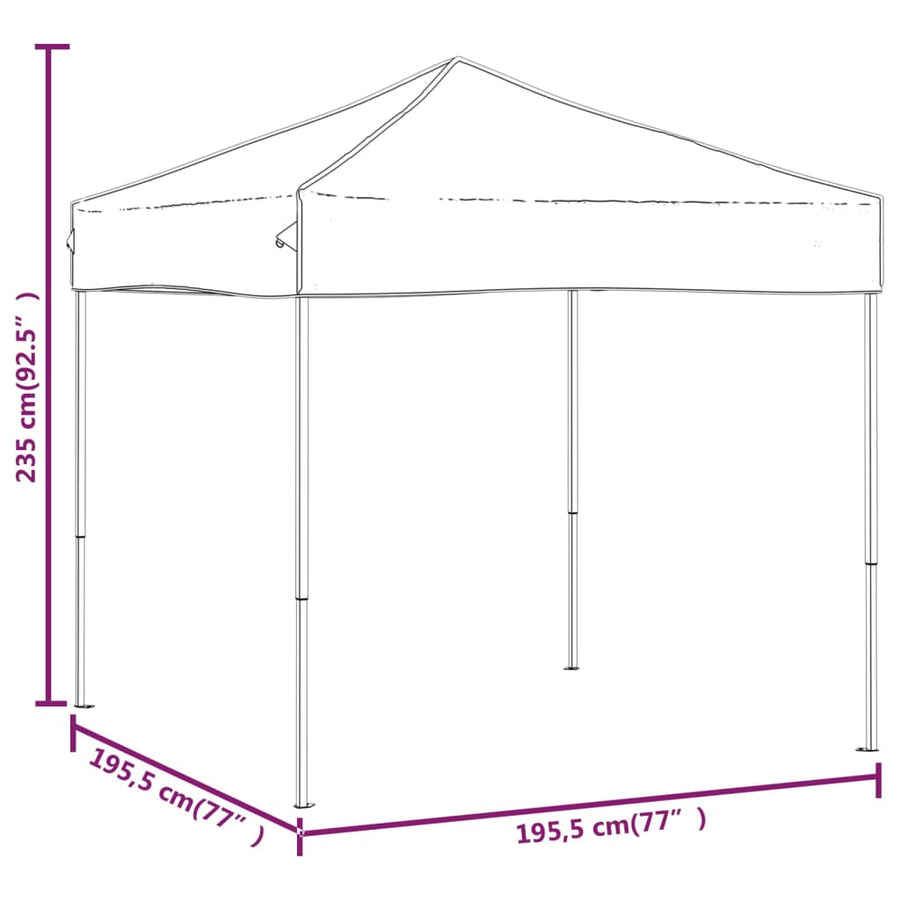 Partytent Inklapbaar 2X2 M Zwart 2 x 2 m