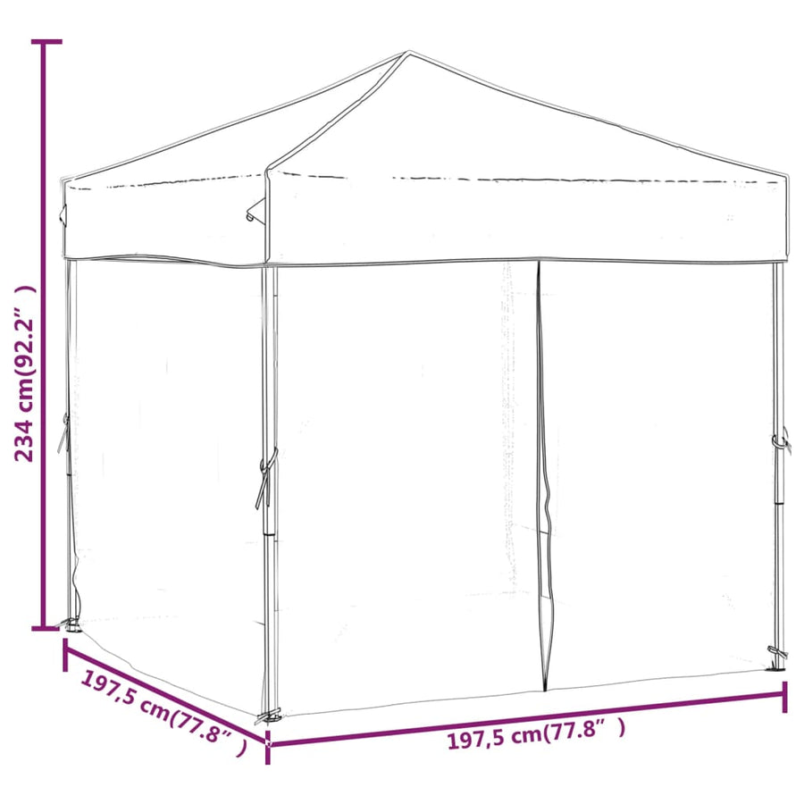 Partytent Inklapbaar Met Zijwanden 2X2 M Blauw 2 x 2 m