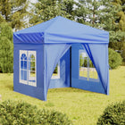 Folding party tent with sidewalls 2x2 m blue