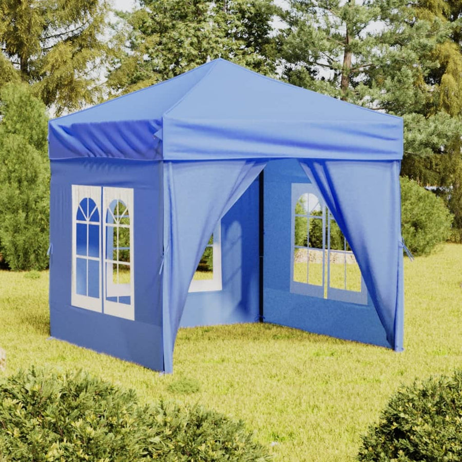 Partytent Inklapbaar Met Zijwanden 2X2 M Blauw 2 x 2 m