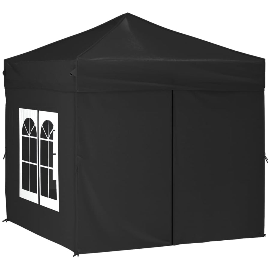 Partytent inklapbaar met zijwanden 2x2 m zwart 2 x 2 m Zwart