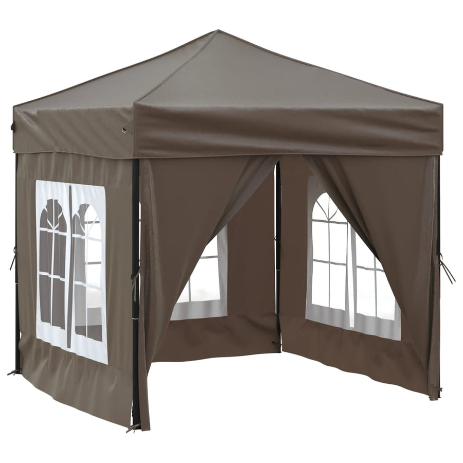 Partytent Inklapbaar Met Zijwanden 2 x 2 m Taupe