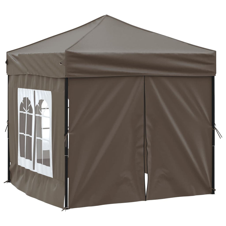 Partytent Inklapbaar Met Zijwanden 2 x 2 m Taupe