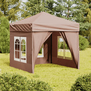 Partytent 2x2 m taupe inklapbaar met zijwanden