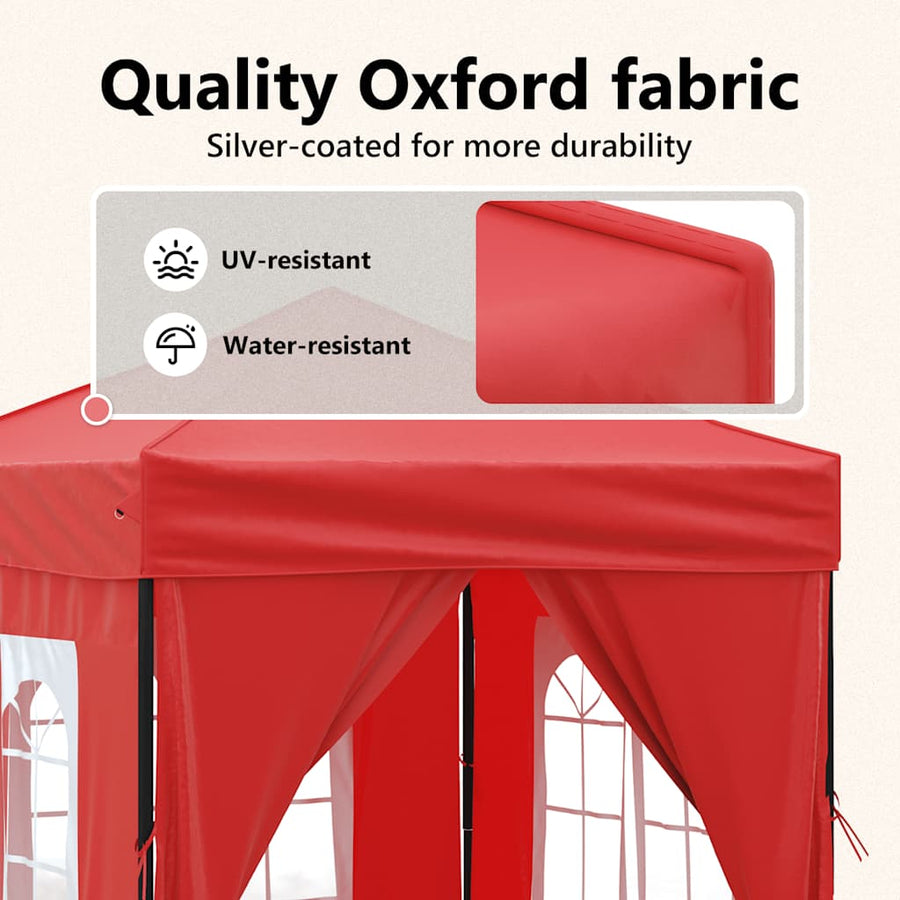 Partytent Inklapbaar Met Zijwanden 2 x 2 m Rood