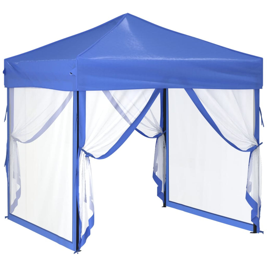Partytent Inklapbaar Met Zijwanden 2X2 M Blauw