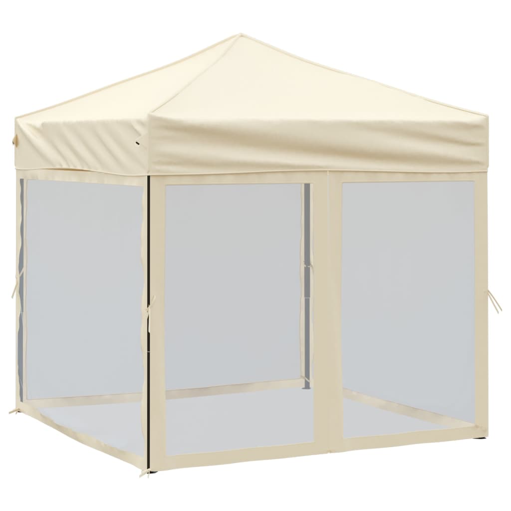 Partytent Inklapbaar Met Zijwanden Kleurig 2 x 2 m Crème