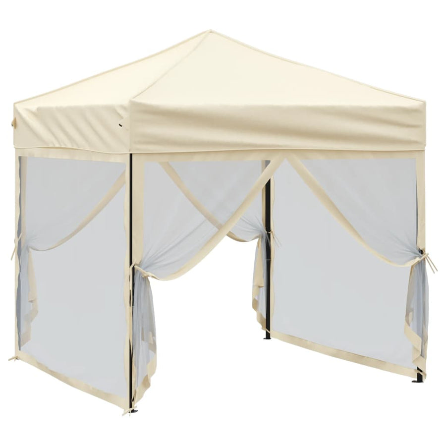 Partytent Inklapbaar Met Zijwanden Kleurig 2 x 2 m Crème