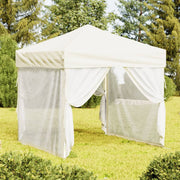 Partytent 2x2 m crèmekleurig inklapbaar met zijwanden