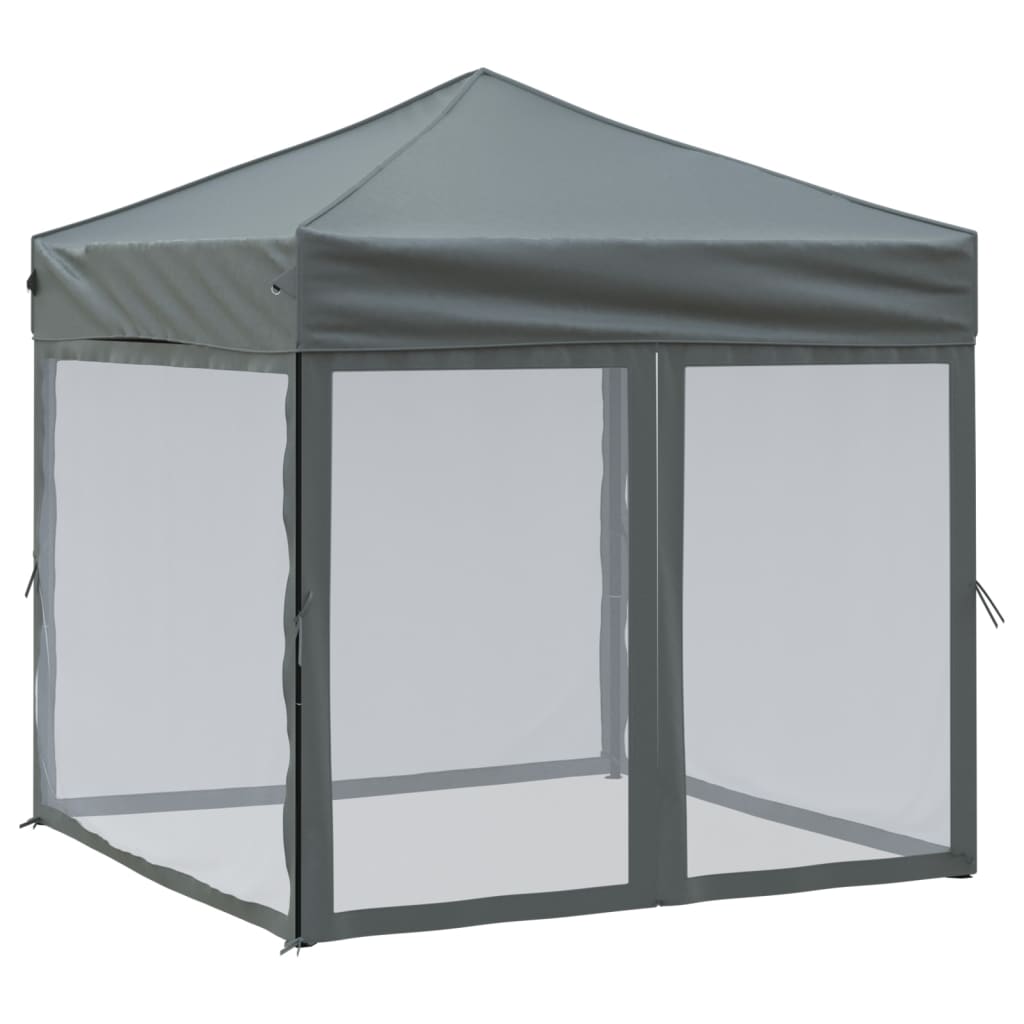 Partytent Inklapbaar Met Zijwanden Kleurig 2 x 2 m Antraciet