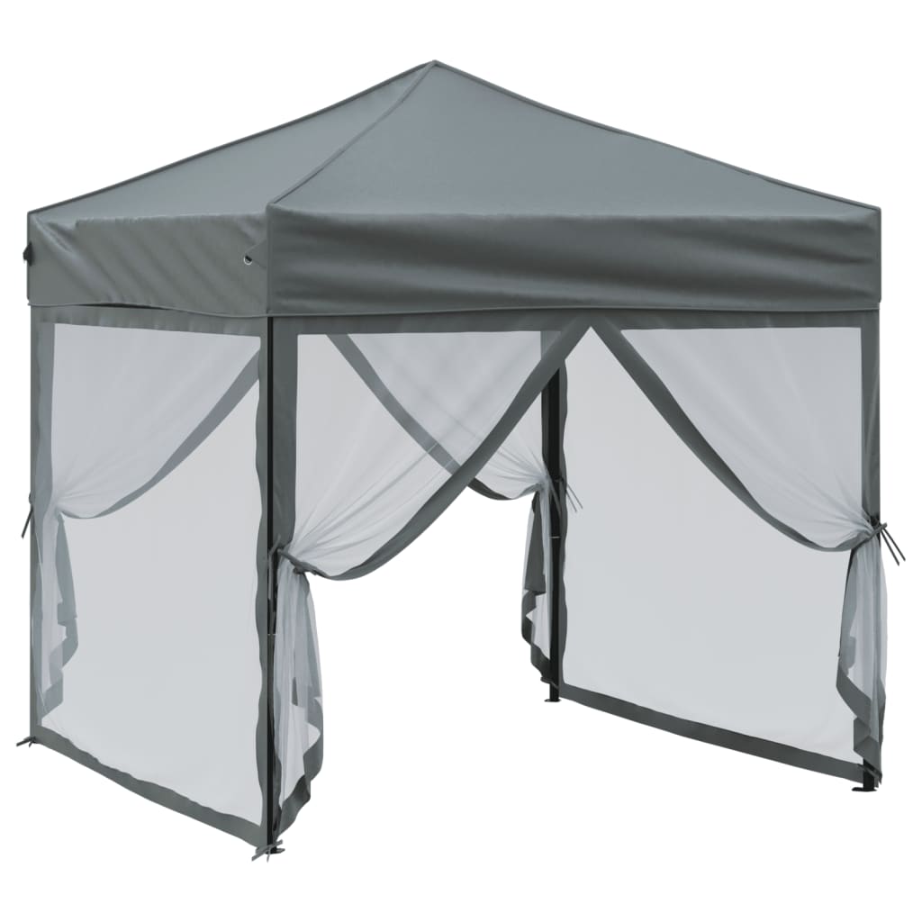 Partytent Inklapbaar Met Zijwanden Kleurig 2 x 2 m Antraciet
