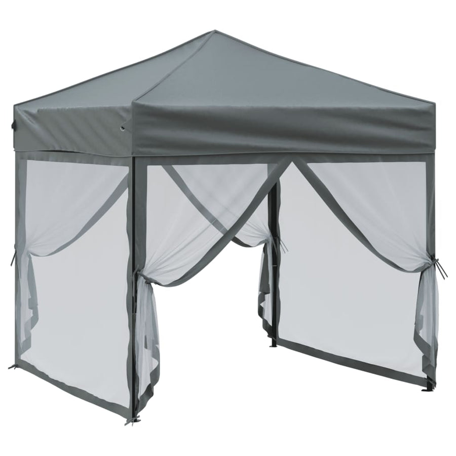 Partytent Inklapbaar Met Zijwanden Kleurig 2 x 2 m Antraciet