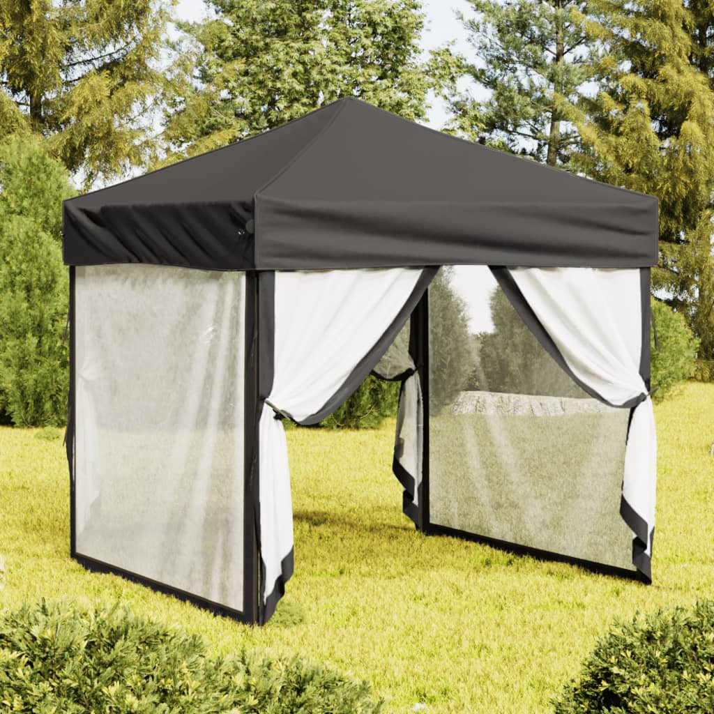 Partytent Inklapbaar Met Zijwanden Kleurig 2 x 2 m Antraciet
