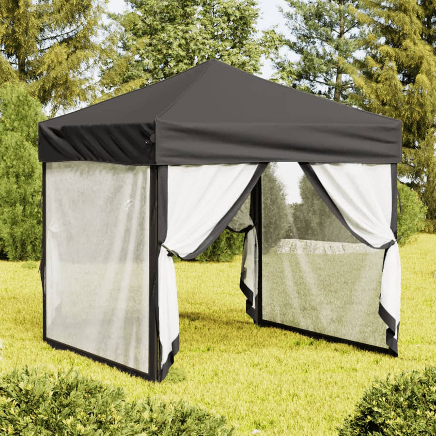 Partytent Inklapbaar Met Zijwanden Kleurig 2 x 2 m Antraciet