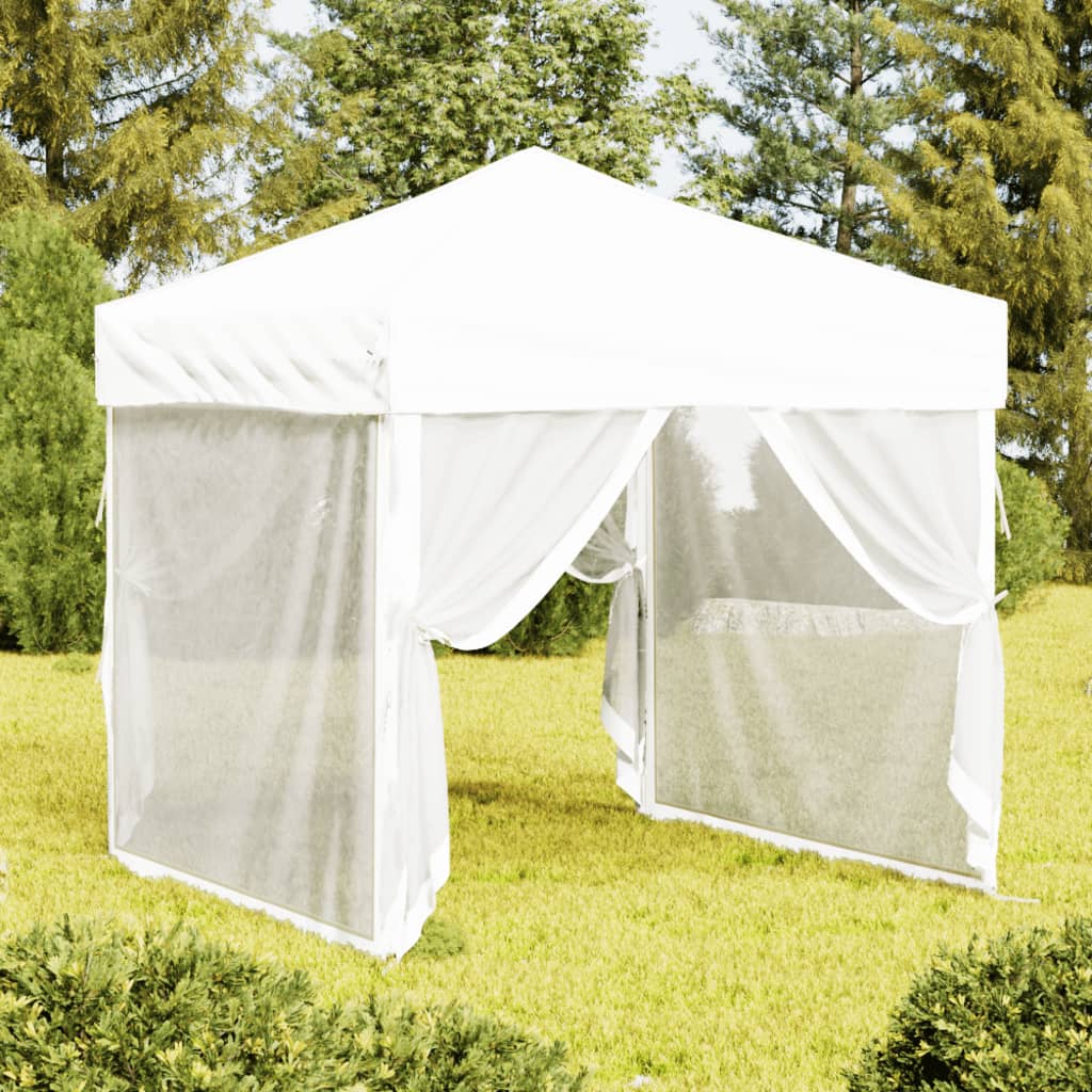 Partytent Inklapbaar Met Zijwanden 2 x 2 m Wit