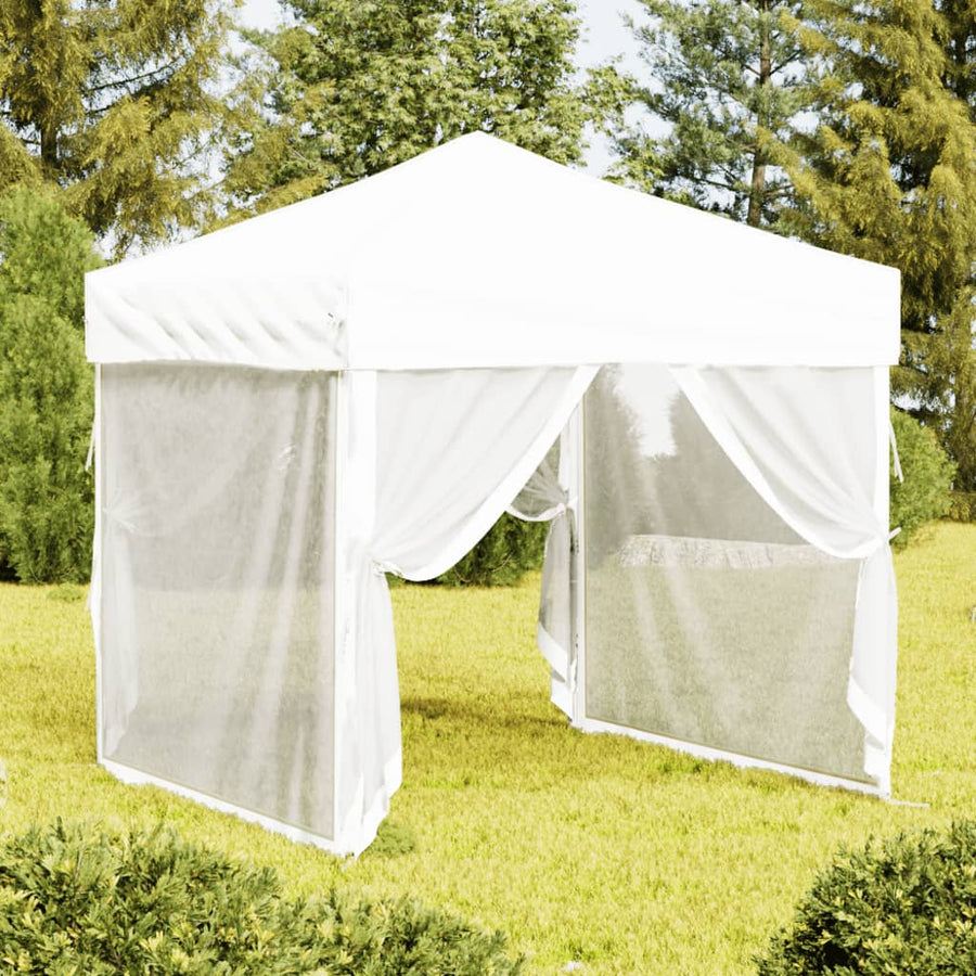 Partytent Inklapbaar Met Zijwanden 2 x 2 m Wit