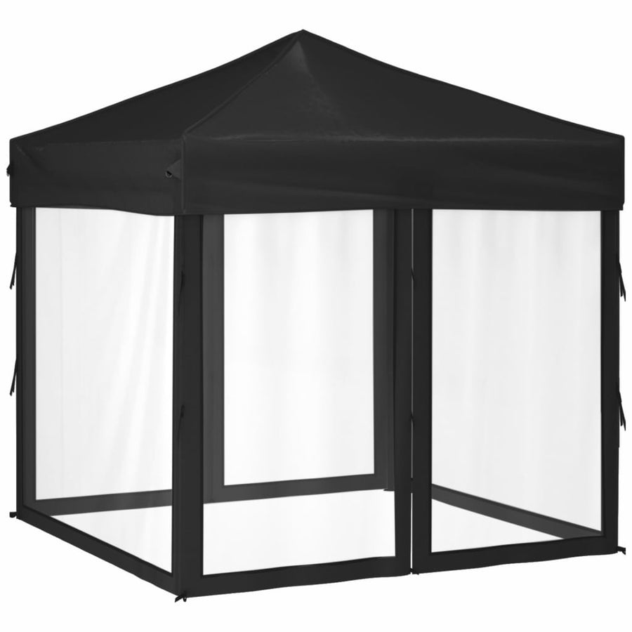 Partytent Inklapbaar Met Zijwanden 2X2 M Zwart