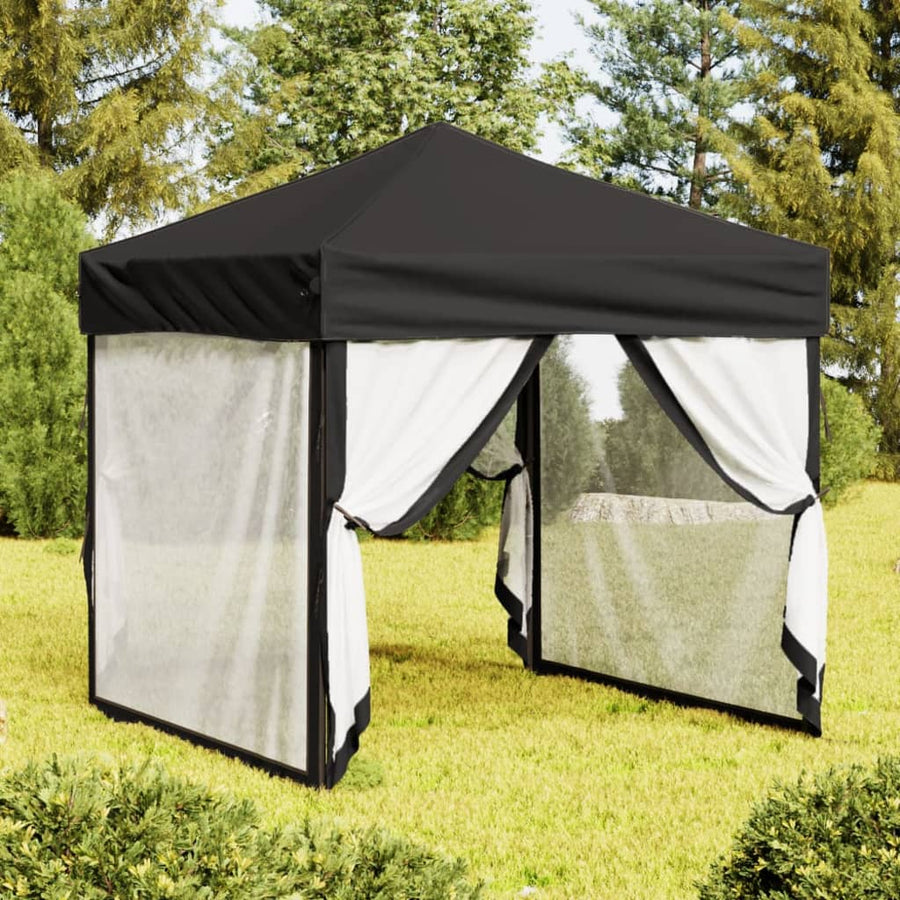 Partytent Inklapbaar Met Zijwanden 2X2 M Zwart