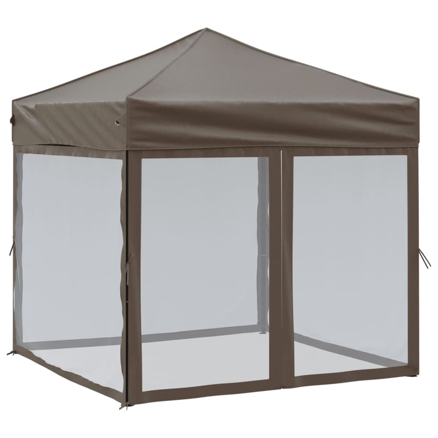 Partytent Inklapbaar Met Zijwanden 2X2 M Taupe 2 x 2 m