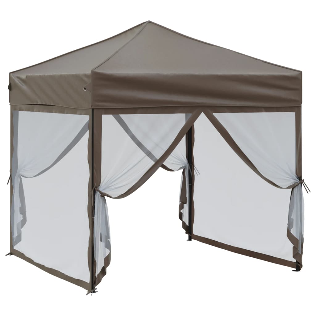 Partytent Inklapbaar Met Zijwanden 2X2 M Taupe 2 x 2 m