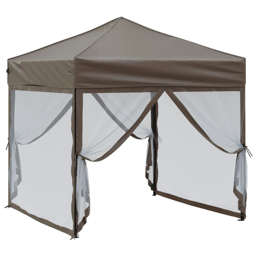 Partytent Inklapbaar Met Zijwanden 2X2 M Taupe 2 x 2 m