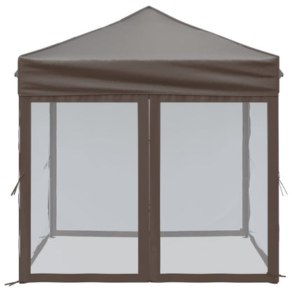 Partytent Inklapbaar Met Zijwanden 2X2 M Taupe 2 x 2 m