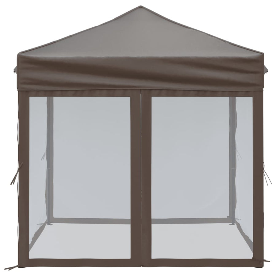 Partytent Inklapbaar Met Zijwanden 2X2 M Taupe 2 x 2 m