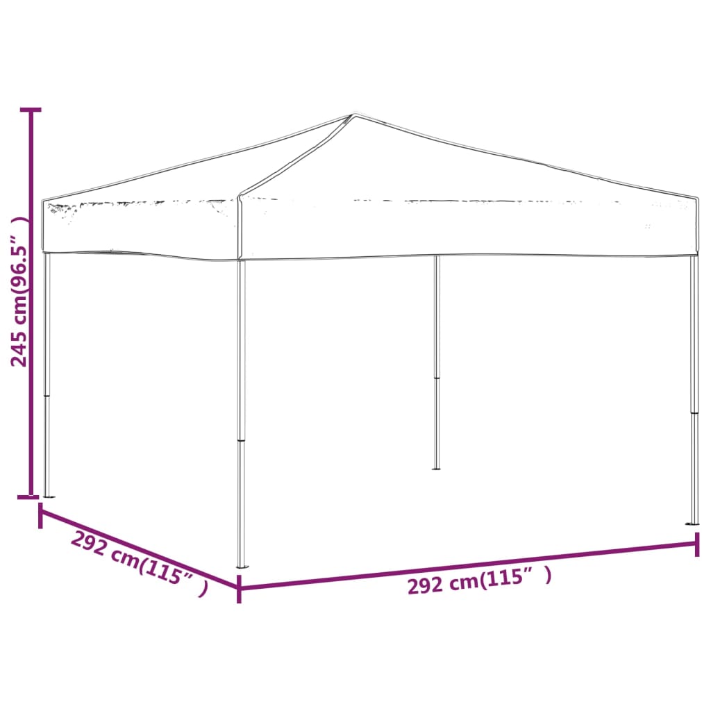 Partytent inklapbaar 3x3 m blauw 3 x 3 m Blauw