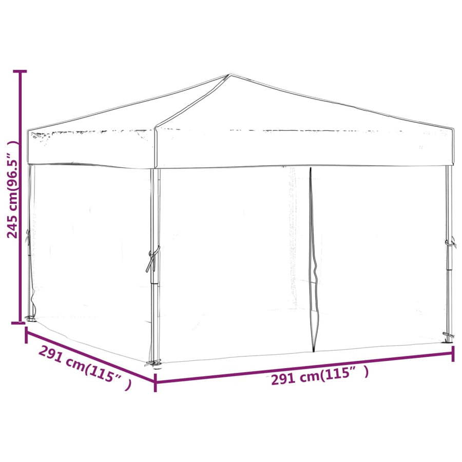 Partytent Inklapbaar Met Zijwanden 3 x 3 m Blauw