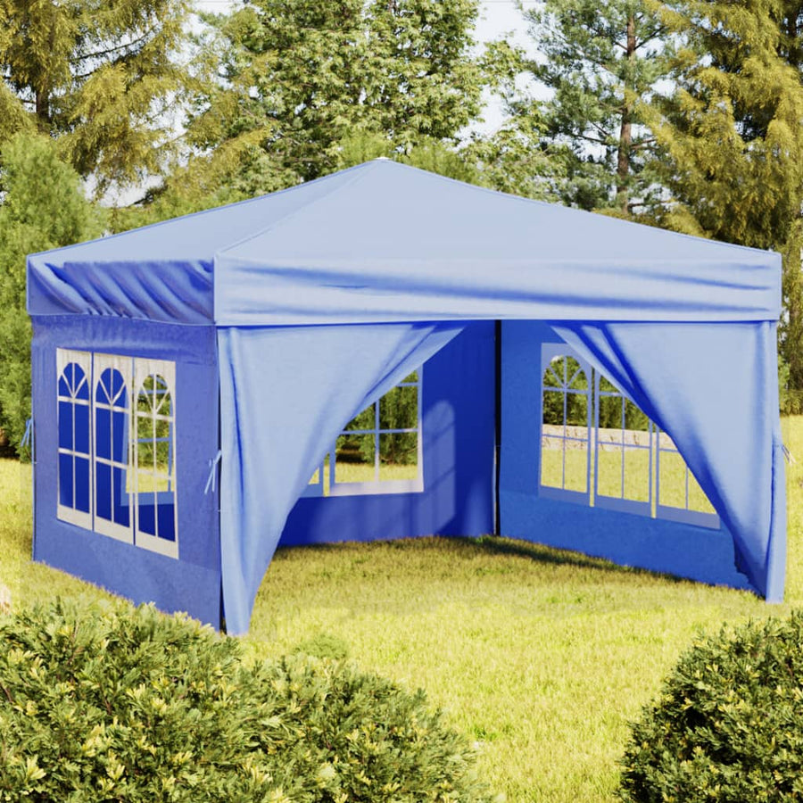 Partytent Inklapbaar Met Zijwanden 3 x 3 m Blauw