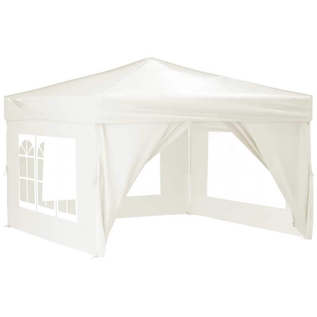 Partytent Inklapbaar Met Zijwanden Kleurig 3 x 3 m Crème