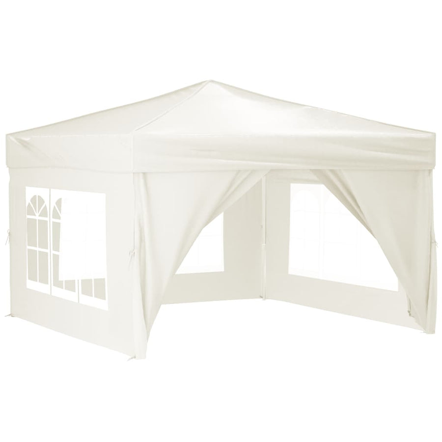 Partytent Inklapbaar Met Zijwanden Kleurig 3 x 3 m Crème