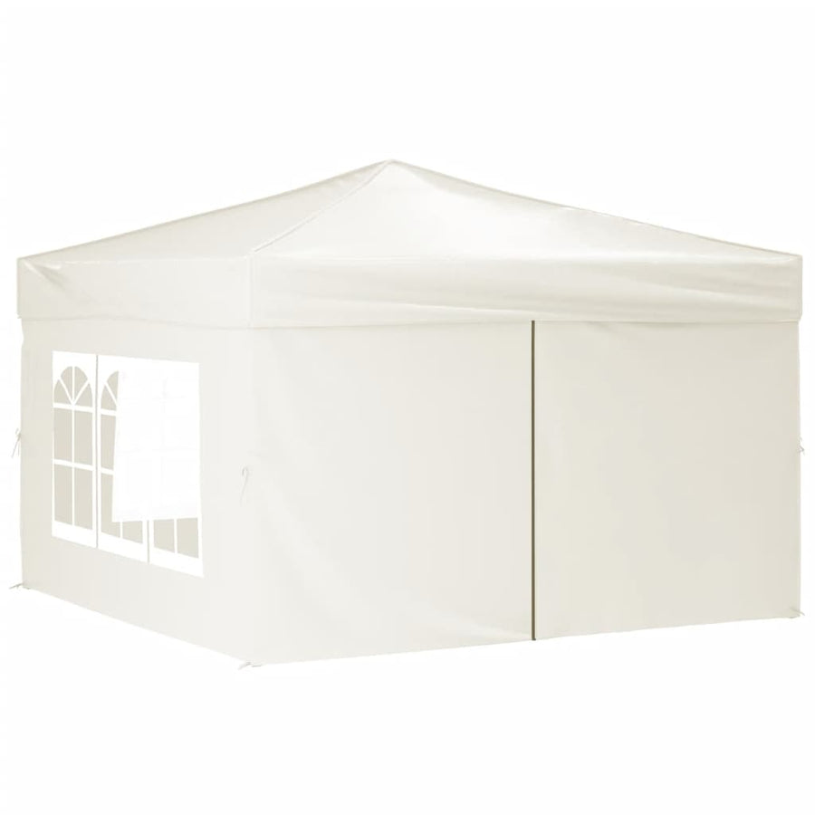 Partytent Inklapbaar Met Zijwanden Kleurig 3 x 3 m Crème