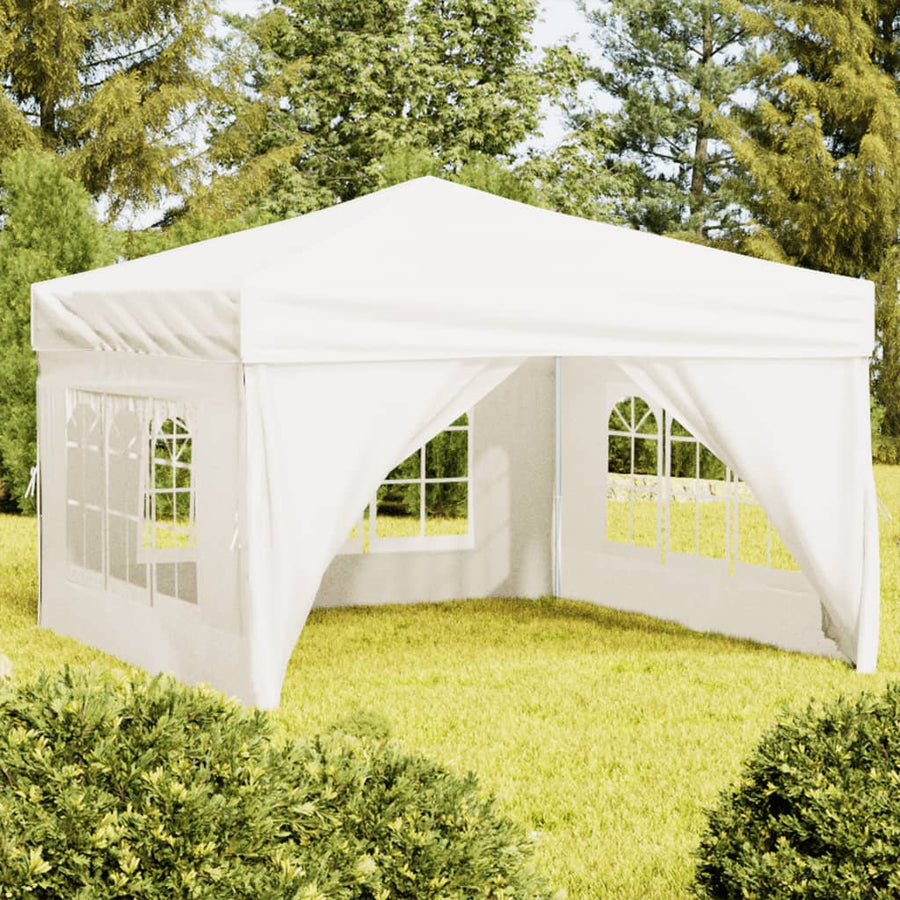 Partytent Inklapbaar Met Zijwanden Kleurig 3 x 3 m Crème